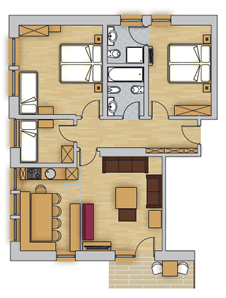 Apartment 2 (für 5-6 Personen)